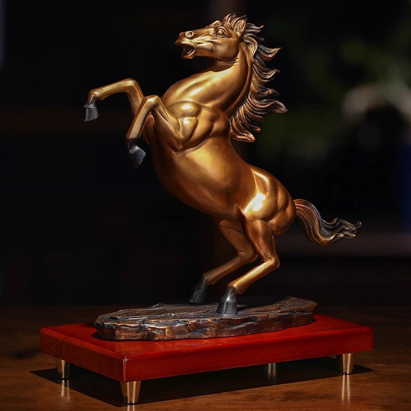 铜梅花鹿摆件水晶树一路有你家居客厅酒柜办公室创意乔迁工艺礼品