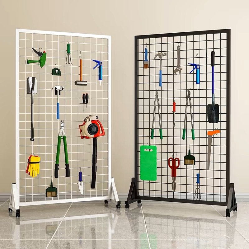 货架铁网格网架铁丝网展示幼儿园作品网格置物架收纳铁艺网格挂钩