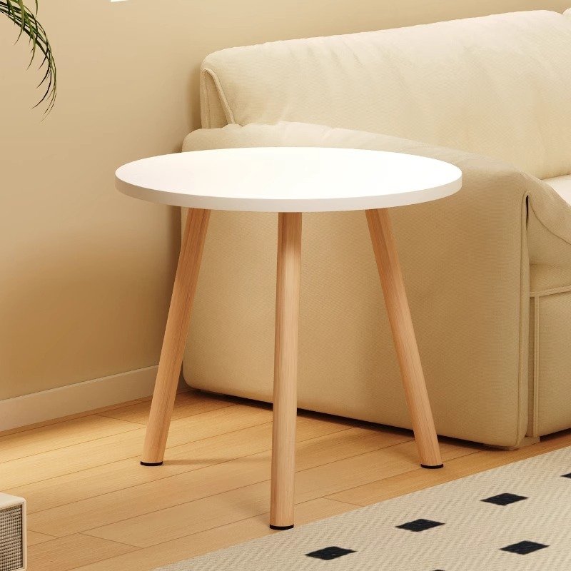 小桌子工作台客厅沙发阳台卧室飘窗双层实木圆形迷你床头家用喝茶