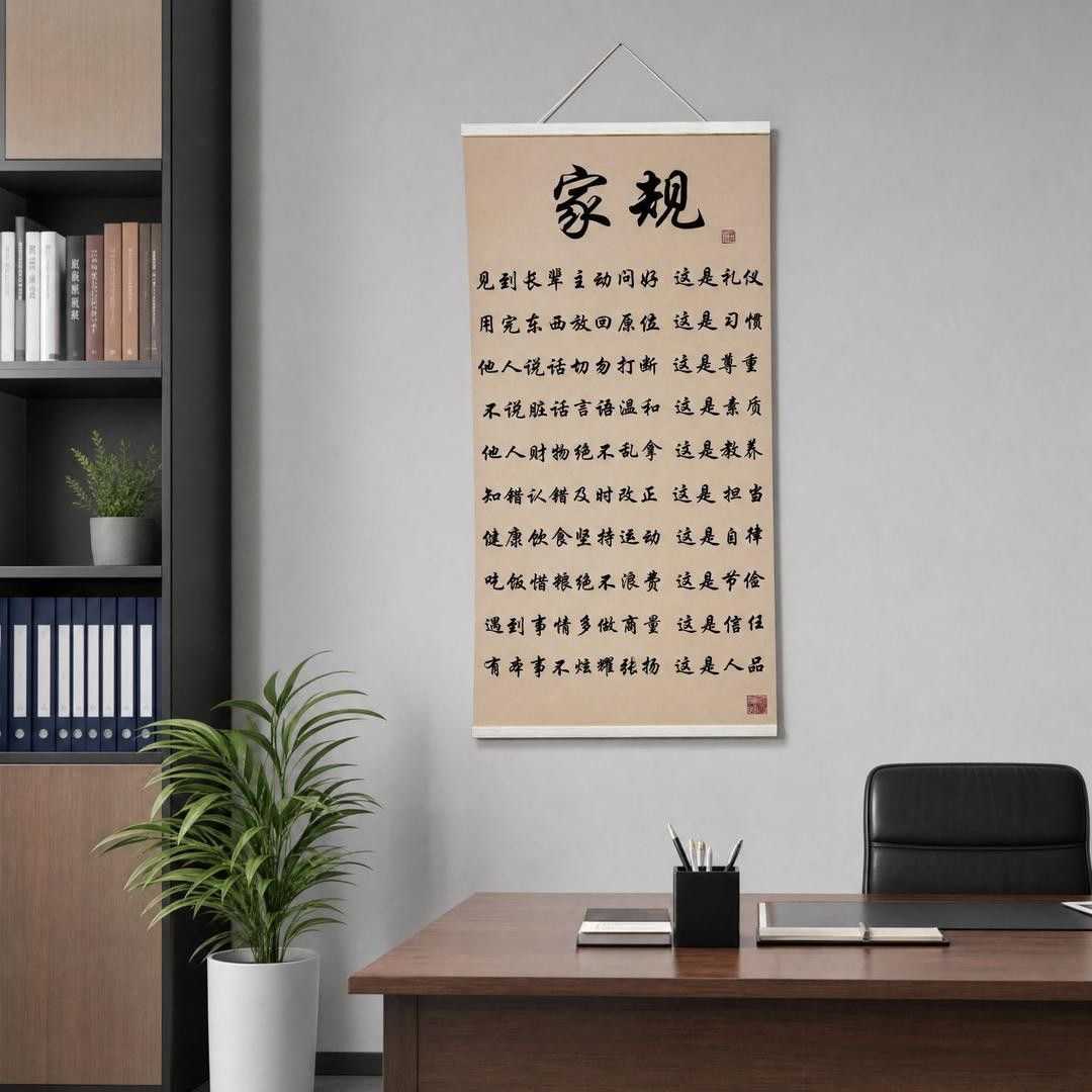下单立减50新中式家规书法挂画