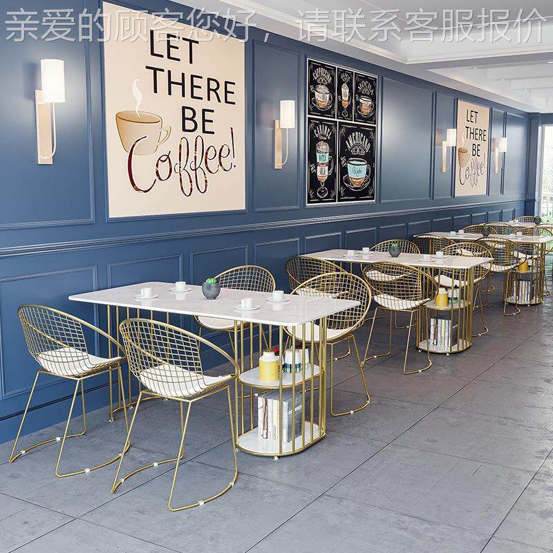 椅北欧桌ins大理石餐桌长现代简约家095用小户餐桌奶型茶店桌组合