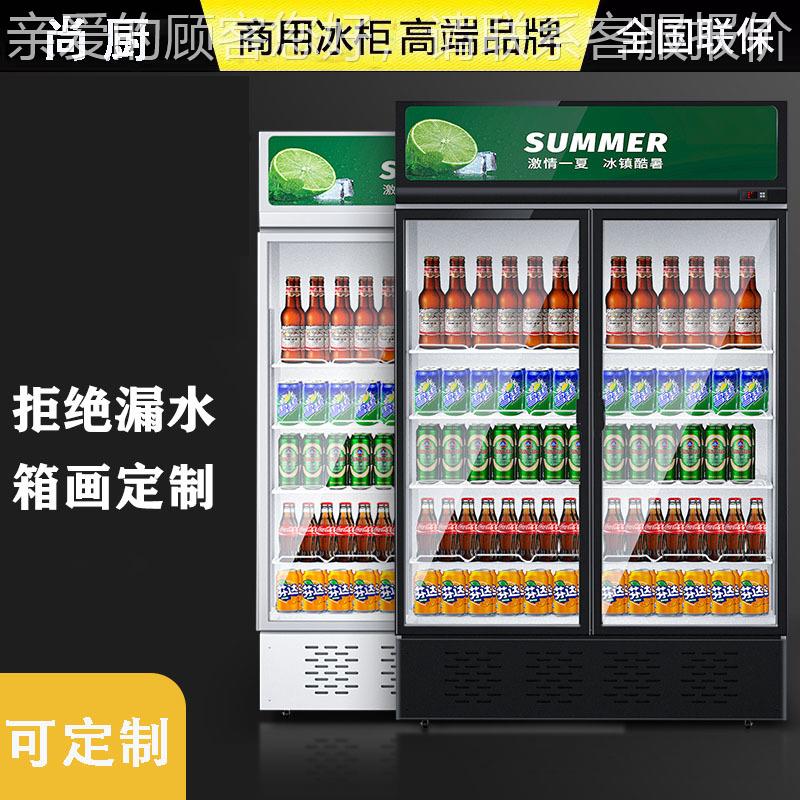 尚厨饮藏示柜立式料冷柜保鲜柜商用冰柜单展双门超938市冰箱啤酒