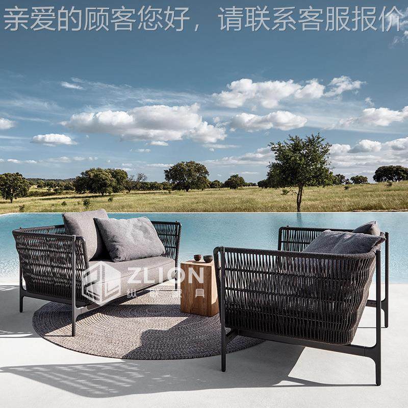 户916外发庭院阳台园露台三人休闲办公组合室外沙防水防晒绳编花,住宅家具,户外沙发,淘宝优惠券,粉丝福利购,淘宝优惠卷