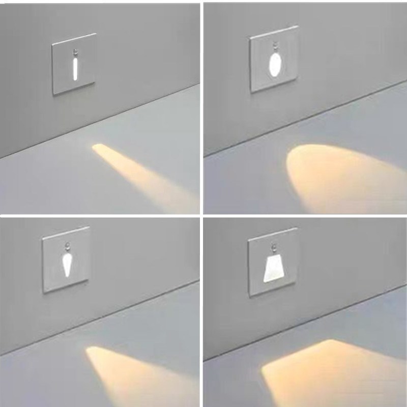 防水86型磁吸智能感应地脚灯走廊楼梯I踏步户外景观墙角台阶踢脚