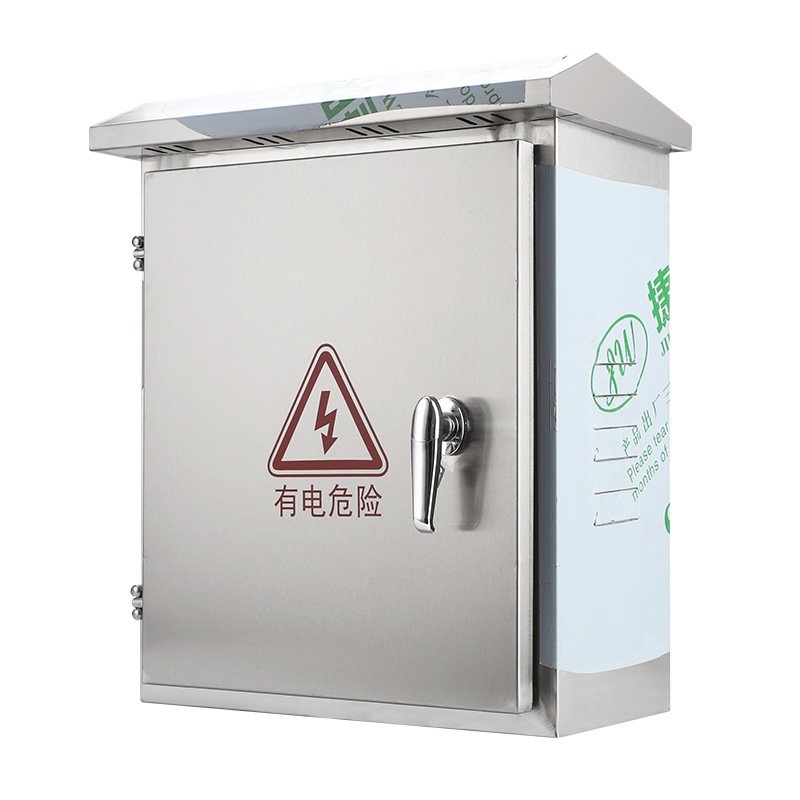 户外304不锈钢配电控制箱成套防雨明装抱箍动力柜挂墙小三箱防水