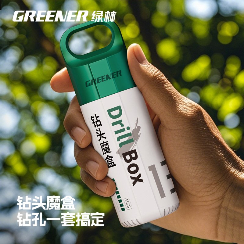 绿林小钻筒麻花钻头不锈钢含钴打孔专用铁套装转头手电钻高硬直柄