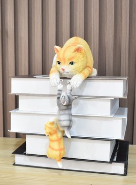 猫咪创意家居摆件 桌面北欧风树脂小礼品摆设