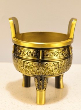 杨铜记 铜鼎摆件元鼎克鼎三足鼎铜金属工艺品圆鼎