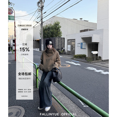 翻领短款双排扣风衣外套