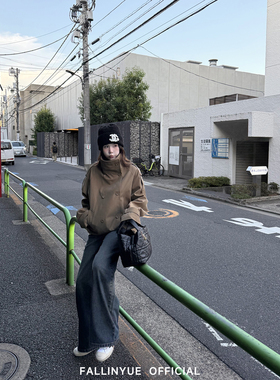 Fallinyue 高智女主 韩系翻领短款双排扣风衣高级感立领秋季外套