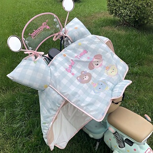 电动车挡风被冬加绒加厚保暖2025新款电瓶车带小孩挡风被四季通用