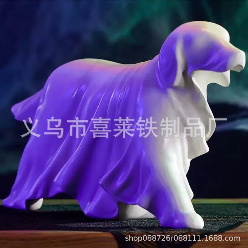 ghost dog statue 幽灵狗雕像 万圣节装饰树脂摆件工艺品