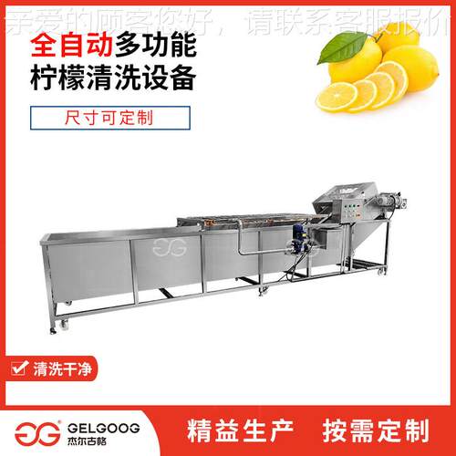 柠食厂水果喷淋清洗机械 檬品清洗机全自动洗果 ZFC机 柠檬清洗设
