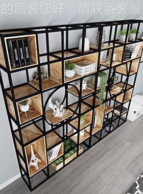 简约铁艺厅纳断置物架 现代实木咖XJ-18091啡厅奶隔茶店收展客示