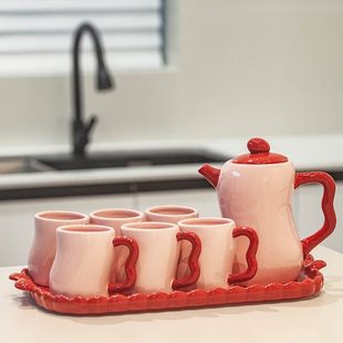 水壶茶杯办公 简约具喝水杯子创意茶具陶瓷水家用客厅待客茶壶套装