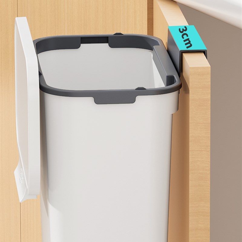 2022款厨房垃圾桶壁挂家用v带盖子厕所化妆室客厅纸篓厨余挂式收