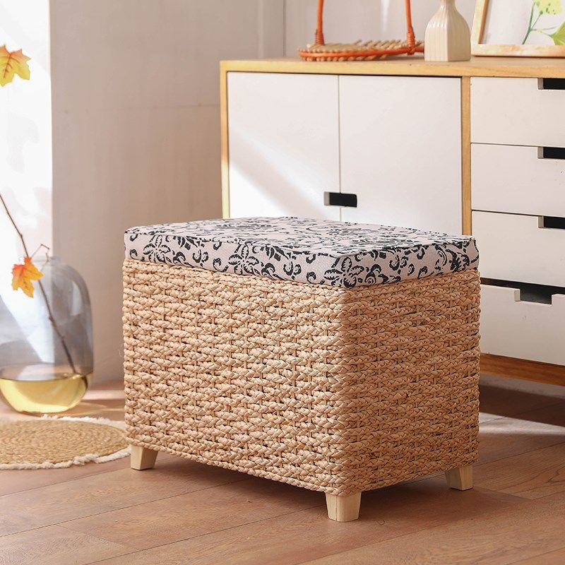 入户换鞋凳门口家用鞋柜坐凳收纳储物凳藤编坐箱长条凳轻奢高级感,住宅家具,换鞋凳,淘宝优惠券,粉丝福利购,淘宝优惠卷