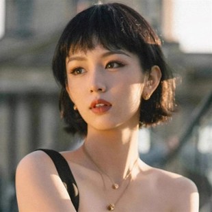 短发假发全头套女全真人发丝自然明星同款时尚翘翘头整顶假发