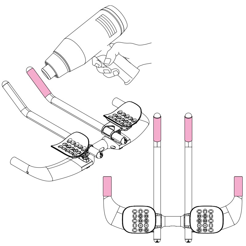 铁三TT计时公路自行车把TT握管热缩防滑手把套吸汗缠绕带花纹管套