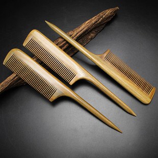 逸舍儿童尖尾梳檀香檀木梳子尖头挑梳分发线宝宝女孩长发专用密梳