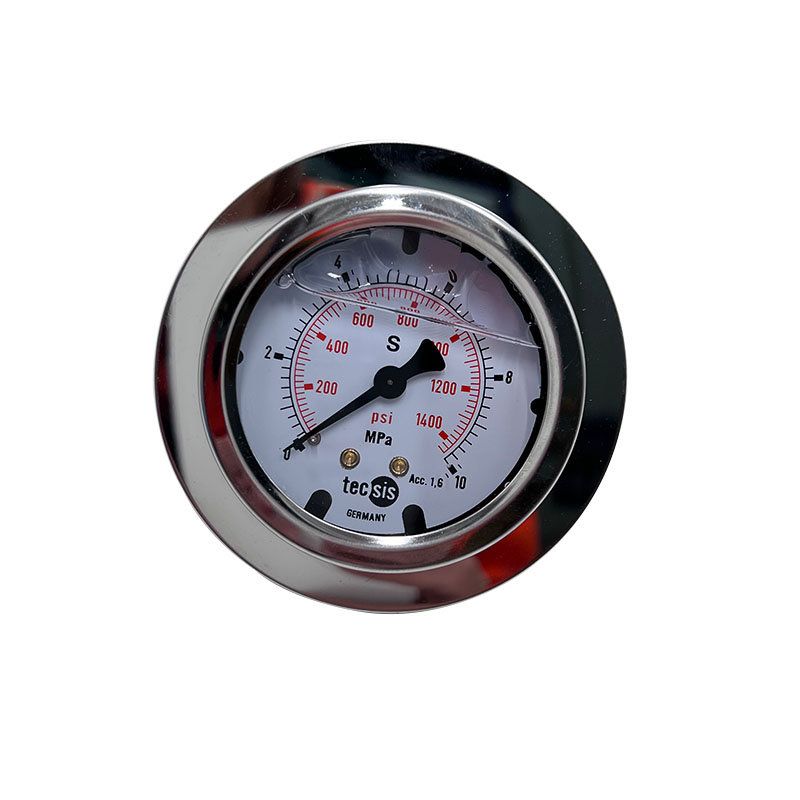 海天注塑机tecsis油压表抗耐震压力表1631.5 40Mpa轴向带边带支架