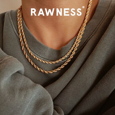 RAWNESS 新年礼物欧美钛钢麻花链不掉色时尚潮流嘻哈街头复古百搭