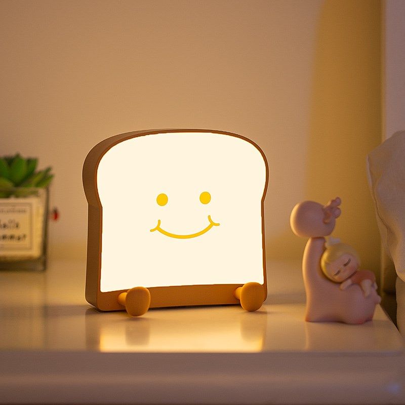 吐司面包小夜灯婴儿宝宝哺乳夜光护眼睡眠喂奶充电宿舍创意拍拍