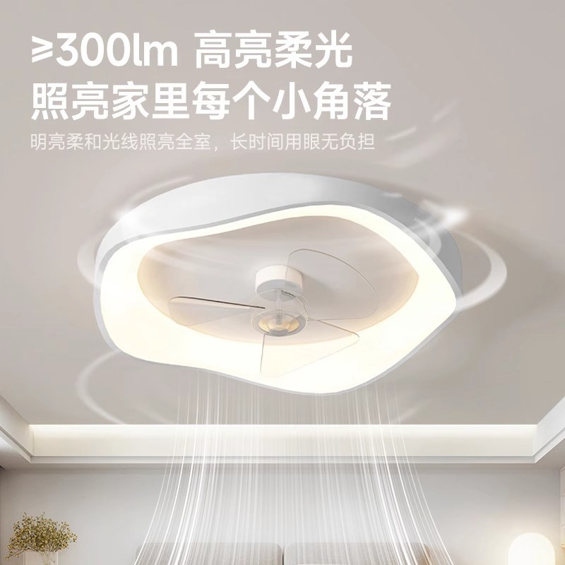 顾家风扇灯卧室吸顶灯现代简约家用静音一体电扇灯房间主卧灯具