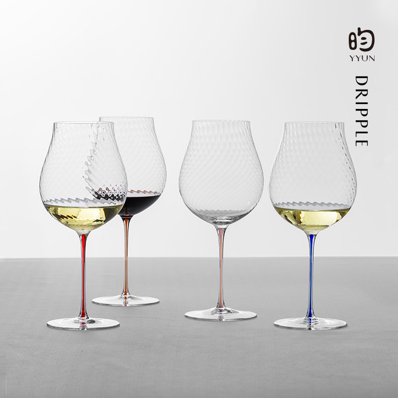 YYUN昀彩杆手工玻璃酒杯红白葡萄酒杯高脚杯勃艮第杯礼盒结婚礼物