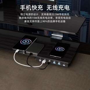 电竞风台式电脑增高架USB扩展充电桌面显示器办公位改造收纳底座