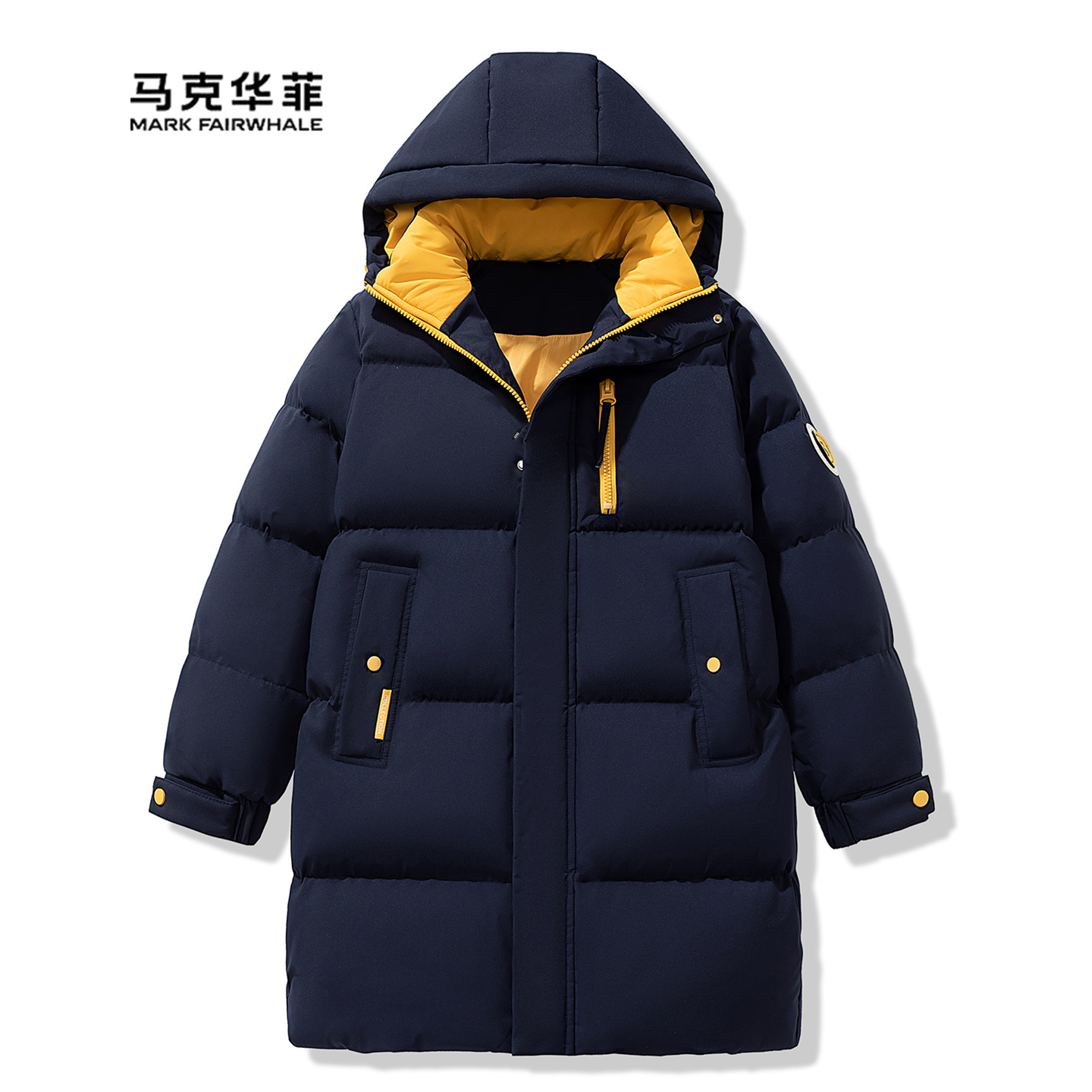 中长款连帽棉衣男式冬季防寒棉服