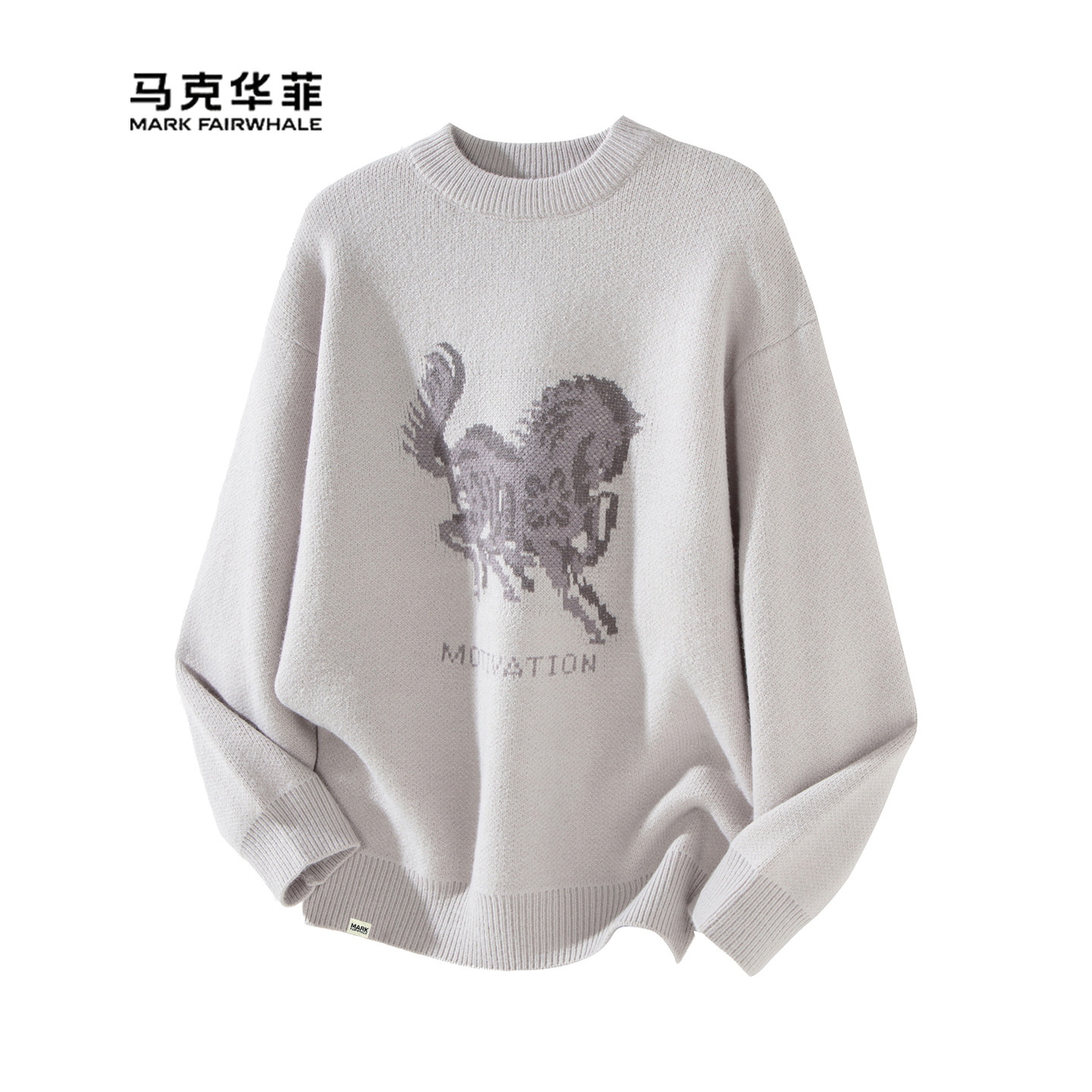 马克华菲休闲圆领毛衣