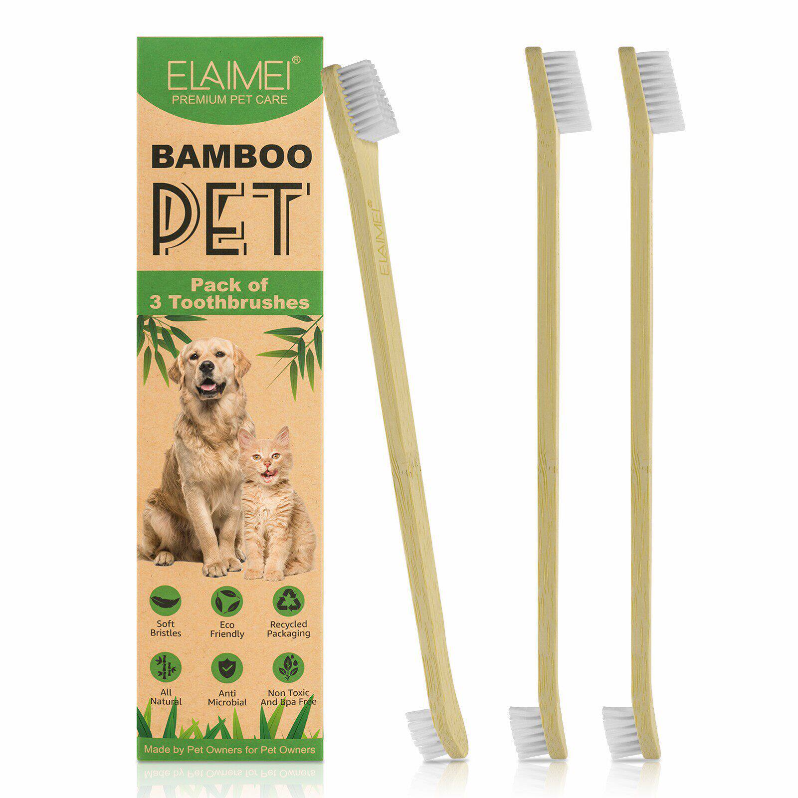 ELAIMEI 开颜宠物牙刷狗狗专用大型犬牙膏套装猫咪刷牙清洁口臭