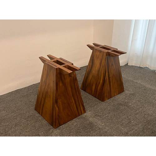 南美胡桃木实木桌腿大板支架茶桌底座支撑餐桌书桌腿岩板大理石