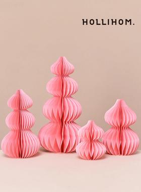 逅里好运莲莲粉色葫芦摆件客厅餐边柜玄关布置前台高级感装饰