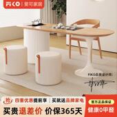 奶油风阳台茶桌实木家用小茶台茶几原木风新款 泡茶桌现代简约