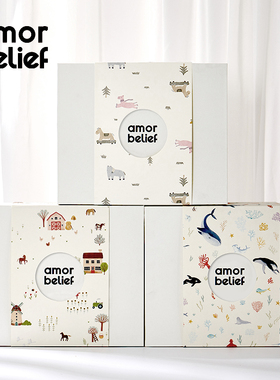 AMOR&BELIEF安慕柏黎 新生儿礼盒 轻奢婴儿服饰 满月礼 北欧设计