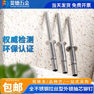 拉丝铆钉外锁不锈钢抽芯铆钉口杯型拉铆钉沉头拉钉圆头拉铆钉柳钉
