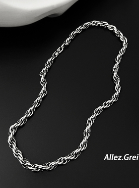 全钛钢粗款项链男女欧美嘻哈重工个性百搭珠宝扣潮酷配饰防褪色