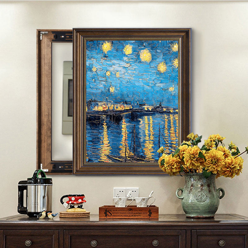 电表箱装饰画竖版推拉配电箱遮挡画电闸箱开关箱装饰盒挂画欧式