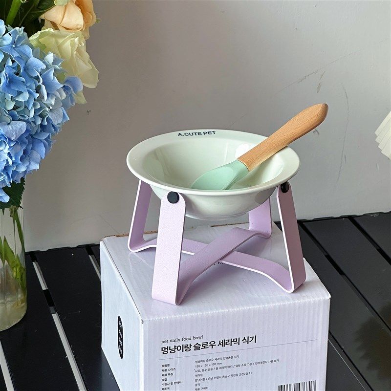 韩国宠物飞碟碗猫碗狗碗架保护颈椎防打翻宠物陶瓷粮碗喝水猫食盆,宠物/宠物食品及用品,猫狗碗/慢食碗,淘宝优惠券,粉丝福利购,淘宝优惠卷