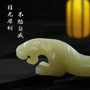 镇纸镇尺笔搁毛笔书法专用玉石原石压纸镇纸尺创意国潮伏虎镇纸文