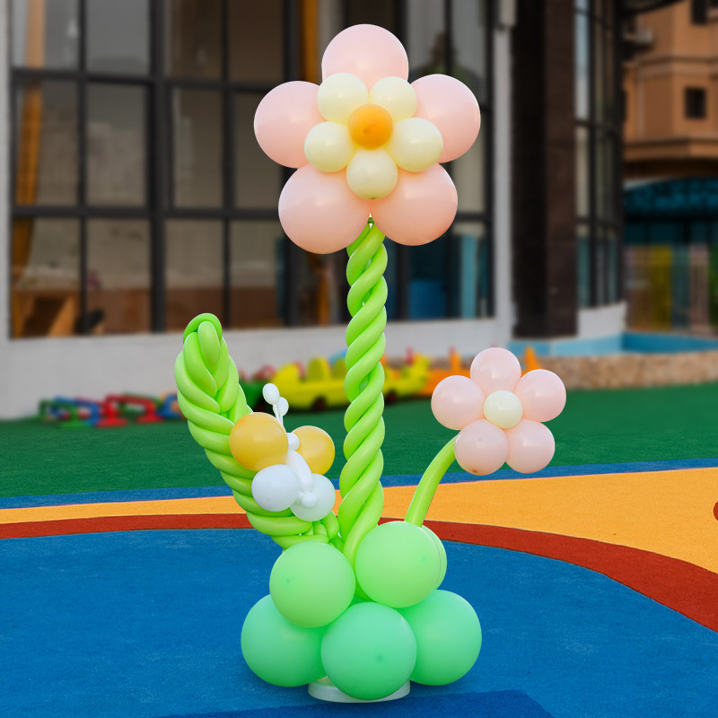 六一儿童节小五瓣花气球立柱装饰品学校幼儿园教室场景布置路引