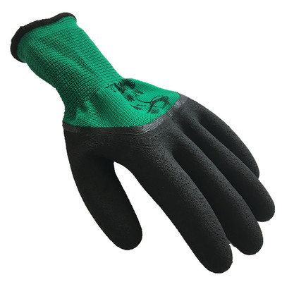 东方新盛发泡乳胶皱纹耐磨防滑透气半挂浸胶工作劳保防护手套薄款