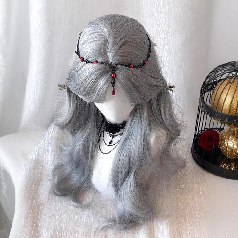 闪格假发女长发银灰色显白日常Lolita中分甜美大波浪长卷发全头套,美发护发/假发,日常整顶假发,淘宝优惠券,粉丝福利购,淘宝优惠卷