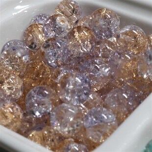 KF 10mm海中晚霞冰裂感琉璃散珠diy手工串珠材料手链项链饰品配件