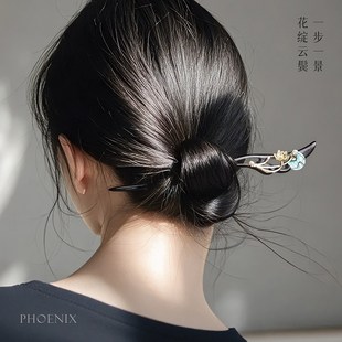 凤凰涅磐新中式发簪女款黑檀木国风木簪国风高级感簪子送女友礼物