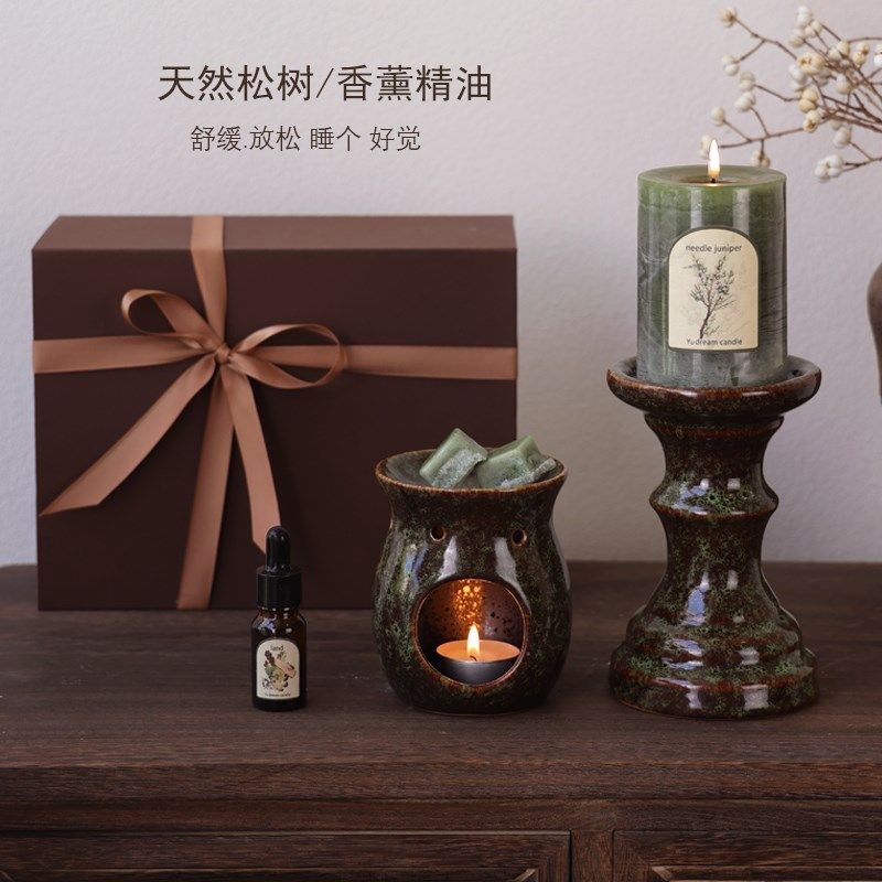 香薰蜡烛礼盒红色玫瑰套餐礼品烛台高级摆件生日礼物伴手礼结婚庆