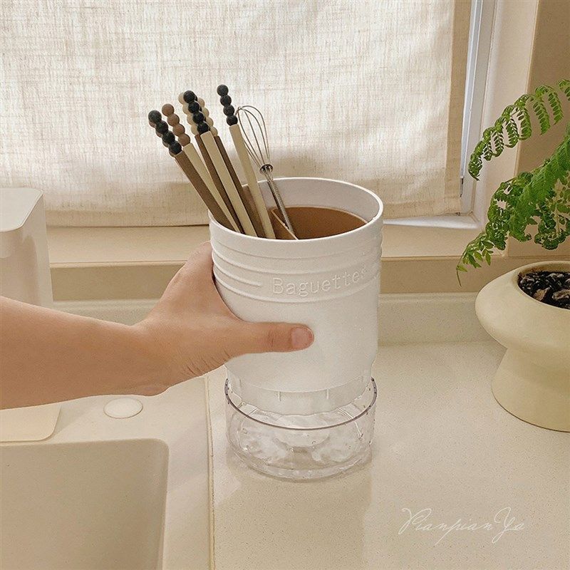 两件式厨房落地筷子笼家用沥水收纳盒高颜值厨房筷勺刀叉置物架,餐饮具,餐具笼/架,淘宝优惠券,粉丝福利购,淘宝优惠卷