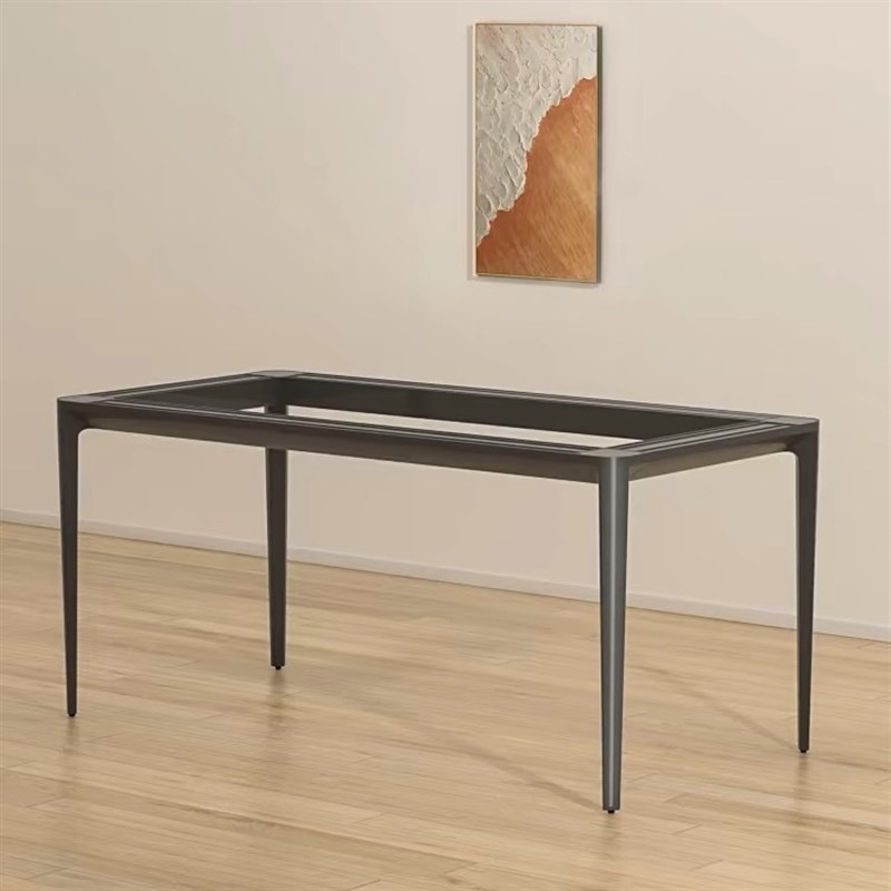 圆角 太空铝合金 实心桌腿 岩板餐桌支架 大理石桌架玻璃台脚架子